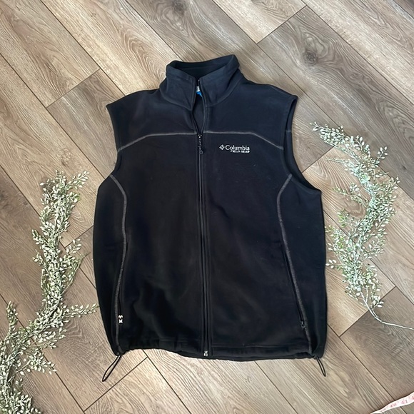Columbia Jackets & Coats Mens Columbia Fleece Field Gear Vest Black